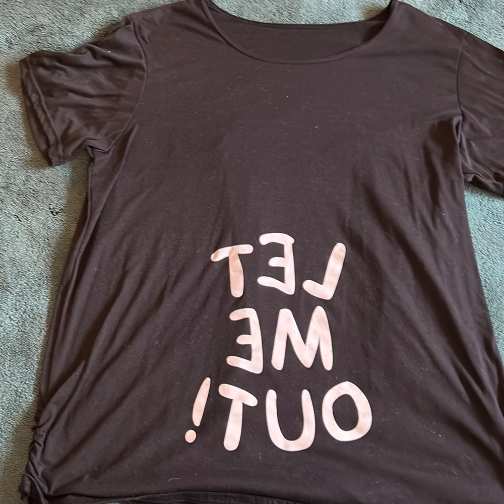 Handmade maternity shirt, size Large, black